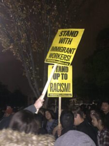 Students and others protest Trump's election at the White House. Photo: Cassidy Jensen