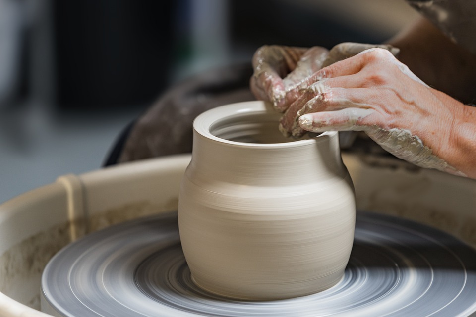 Trying Pottery for the FIRST TIME - MINI Pottery Wheel 