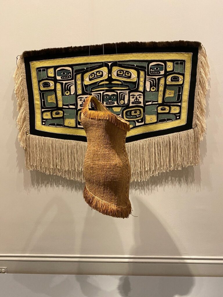 a suspended weaved dress