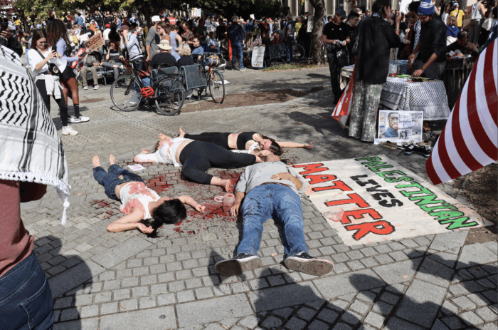 "Die-in" raises awareness for Palestinians.