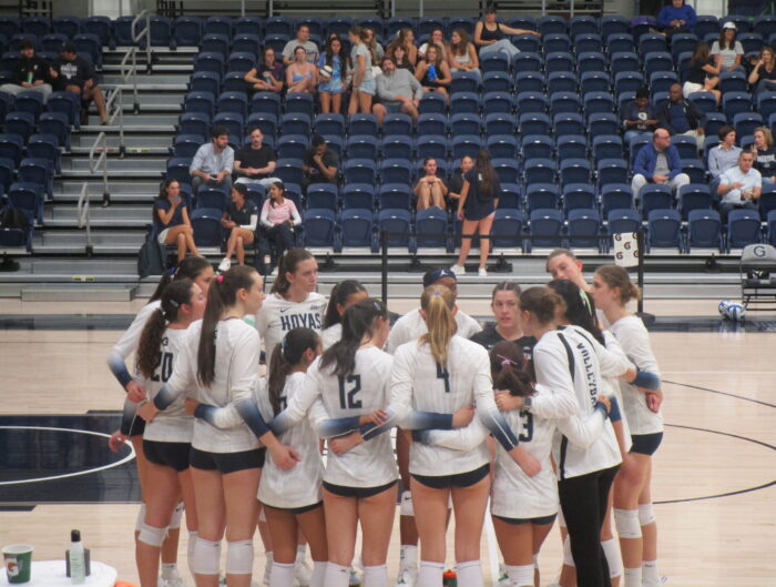 Hoyas volleyball digs in with resounding win over UConn, 3-0